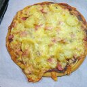 フライパンで作るインドカリー使用のピザ